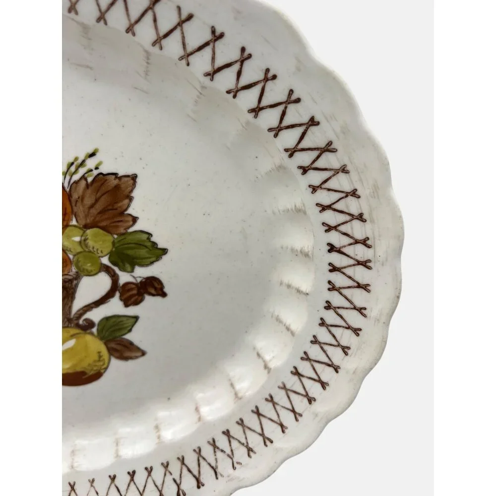 Vintage Metlox Poppytrail Vernon Ware Fruit Basket Oval Serving Platter 13" - Picture 3 of 5